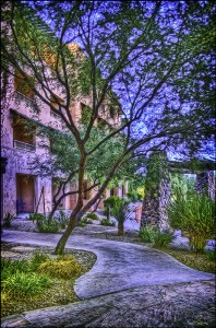 Pathway to the rooms Pathway to the rooms